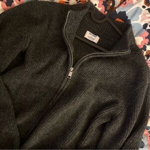 Old Navy Men's Charcoal Zip-Up Sweater